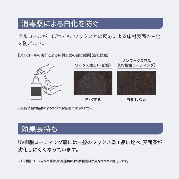 消毒薬によ白化を防ぐ