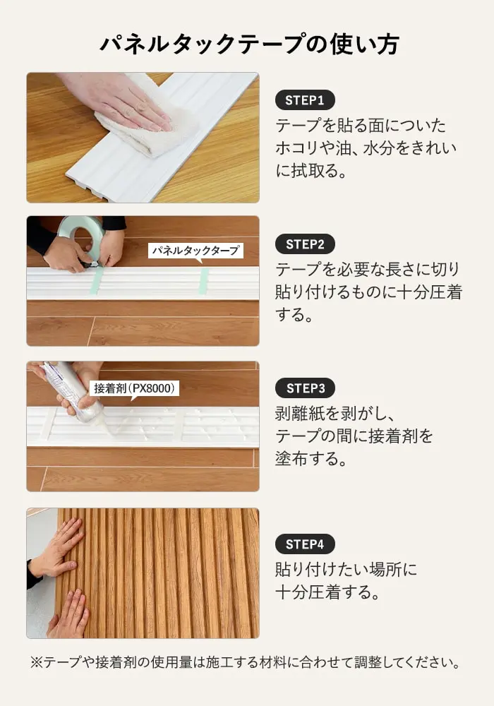 パネルタックテープの使い方