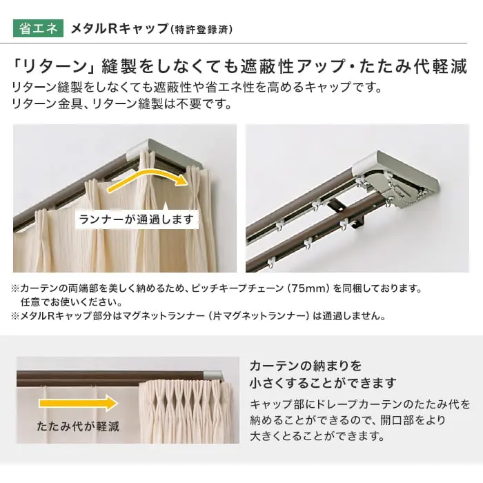 「リターン」縫製をしなくても遮蔽性アップ・たたみ代軽減