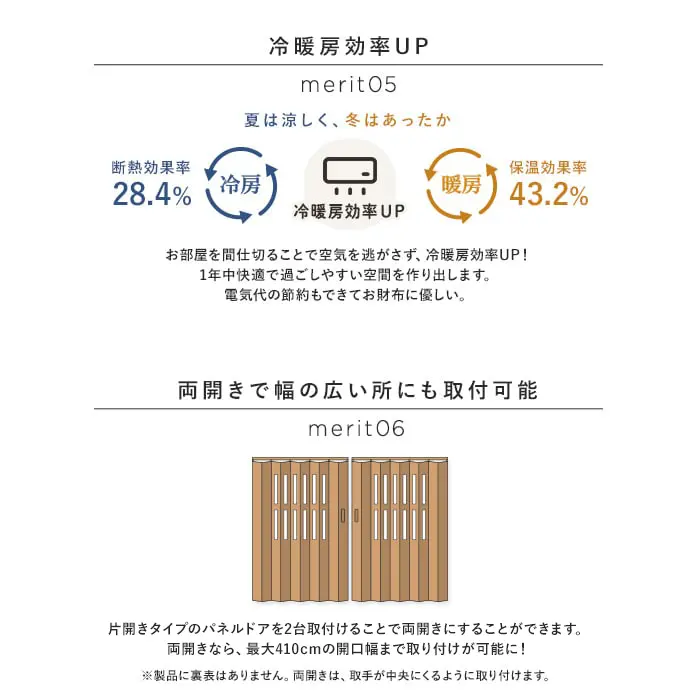 両開きで幅の広い所にも取付可能