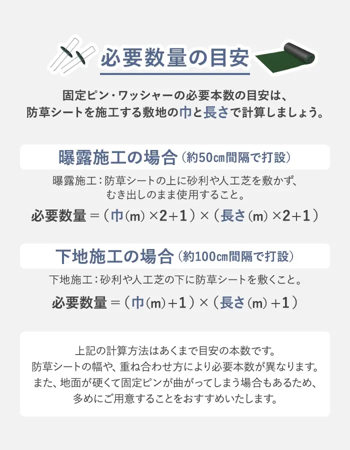必要数量の目安