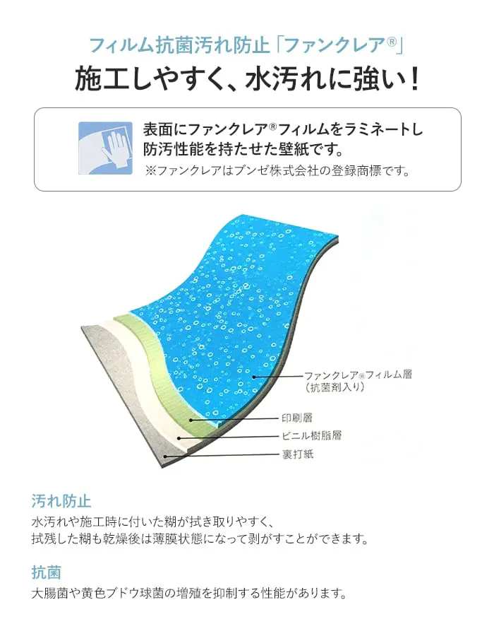 【数量限定】生のり付きスリット壁紙 切り売り 東リ POWER1000 フィルム抗菌汚れ防止「ファンクレア」 WVP4589 アウトレット特価! (約90cm巾)【掲載品番】WVP4589
