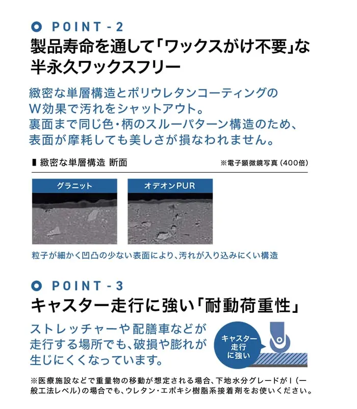 製品寿命を通して「ワックスがけ不要」な半永久ワックスフリー