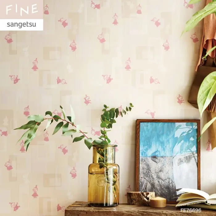 壁紙 のり無し サンゲツ FINE ムーミン LITTLE MY 巾92cm 【掲載品番】FE76696