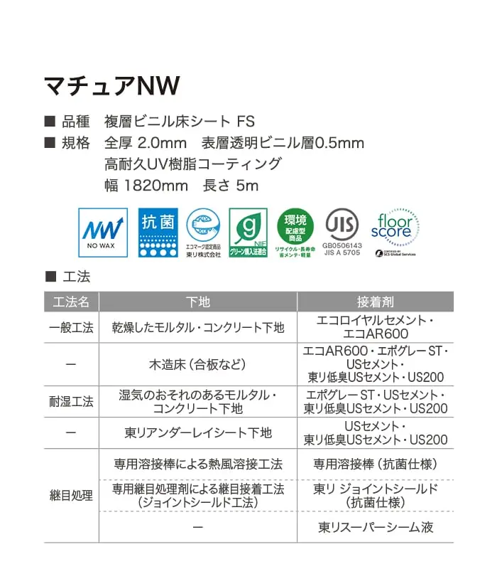 長尺シート 東リ マチュアNW シャインツイード 2.0mm厚【掲載品番】FS4278 / FS4279 / FS4280 / FS4281 / FS4282