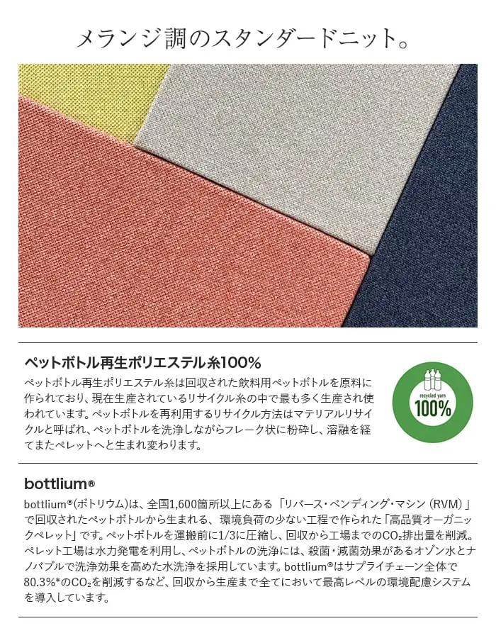 メランジ調のスタンダードニット。