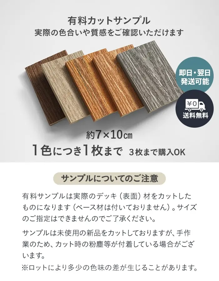サンプルについてのご注意