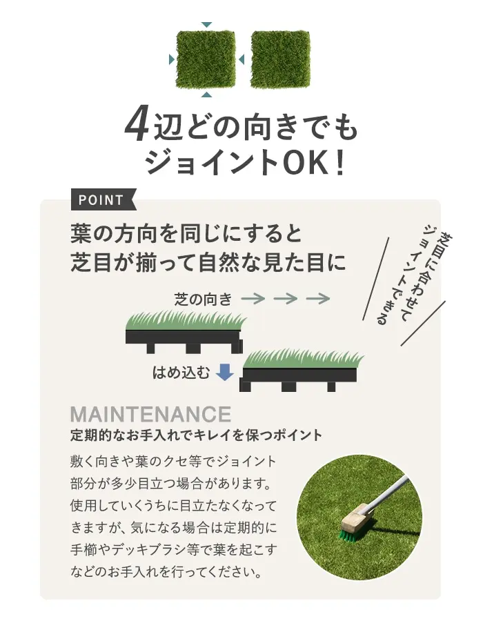 4辺どの向きでもジョイントОK!