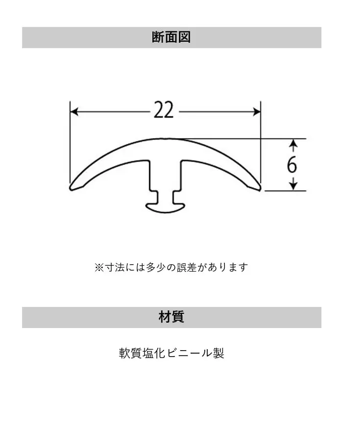 カーペット見切り 軟質塩化ビニール インサート 20-582 既製サイズ 2m【掲載品番】20-5821214 / 20-5821219 / 20-5821220