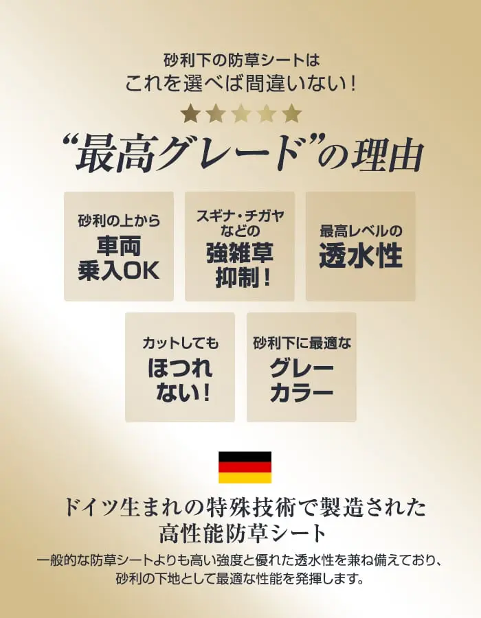砂利下の防草シートはこれを選べば間違いない!最高グレードの理由