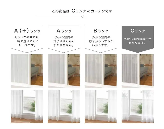 この商品はCランクのカーテンです