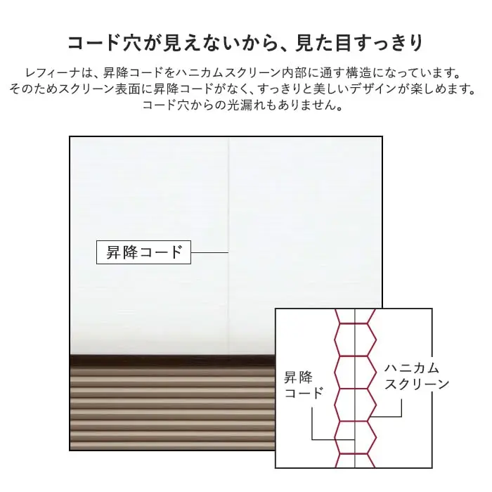 コード穴が見えないから、見た目すっきり