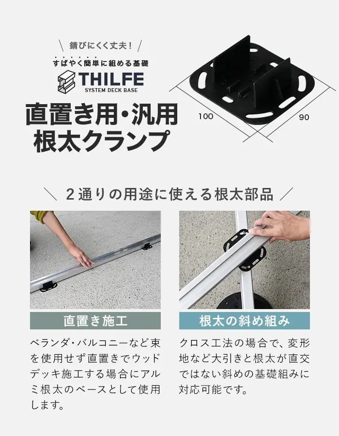 直置き用・汎用根太クランプ