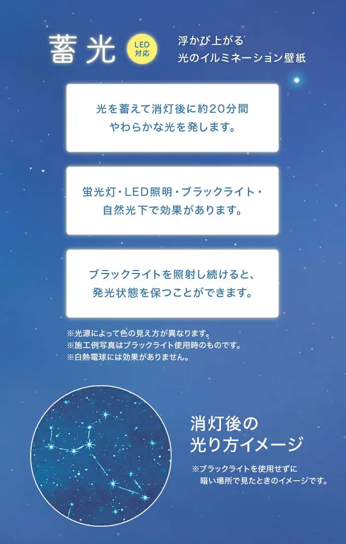 蓄光壁紙について