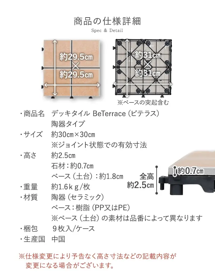 商品の仕様詳細
