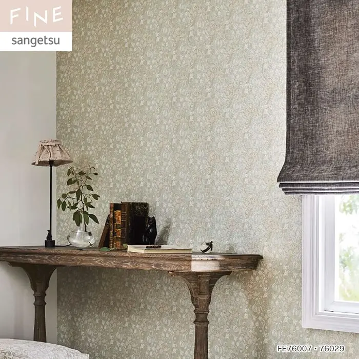 壁紙 のり無し サンゲツ FINE MORRIS CHRONICLES GOLDEN LILY 巾92cm【掲載品番】FE76006 / FE76007