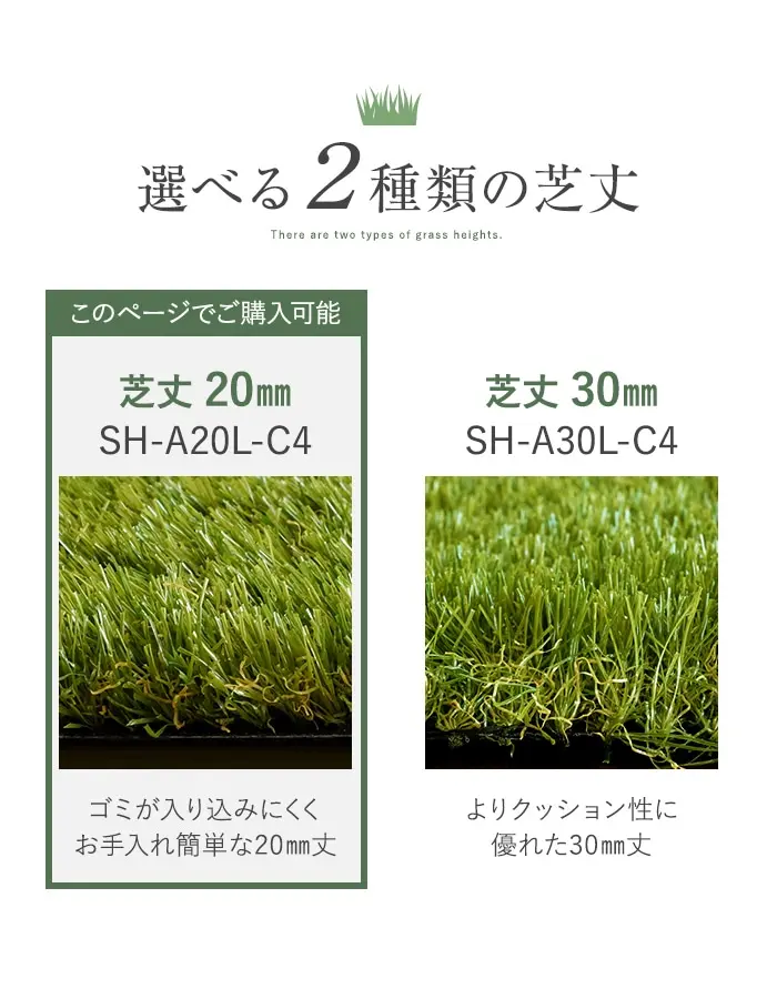 選べる2種類の芝丈