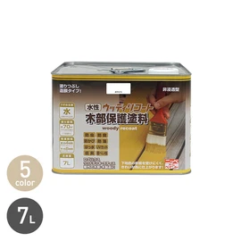 非浸透型水性木部保護塗料。高隠ぺい・低臭。防虫防腐効果。耐候性・はっ水性優秀。低VOC。1回塗り可。JASS18適合