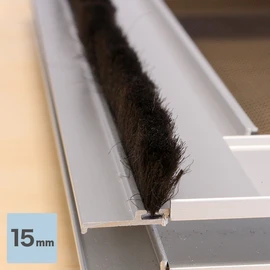 網戸用 モヘア 15mm ブラック（ベース幅3.5mm） 1m単位オーダー