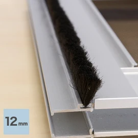 網戸用 モヘア 12mm ブラック（ベース幅3.5mm） 1m単位オーダー