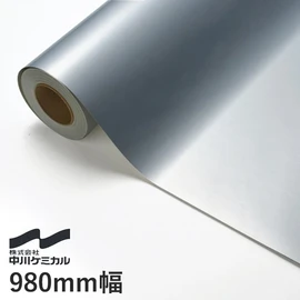 フィルム表面に金属の質感がある、表面がヘアラインタイプの装飾用シートです