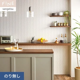 ヘリンボーン貼りのタイル柄です。ウレタンコート機能付きで水まわりにもおすすめ