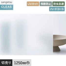 PETフロストフィルム。UVカット99%以上、ハードコート、飛散防止、防虫忌避機能付き。幅125cm