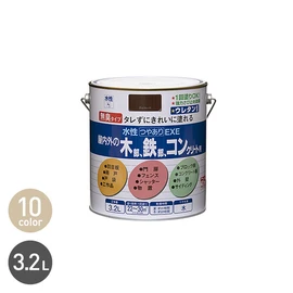 タレずに塗れる無臭の水性つやあり塗料です。速乾性で、耐水性の塗膜に仕上がり、さび・かび止め剤を配合しています