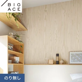 シンコールの住宅向け壁紙シリーズ「BIGACE」。施工方法が選べるのり無しタイプ