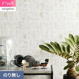 ポーズをとったミッキーに幾何パターンが重なりあったモダンテイスト