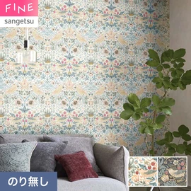 原画のような多色感が魅力のいちご泥棒。ブロックプリントを重ねたような色の重なりやかすれ感が、クラシカルな雰囲気を高めています