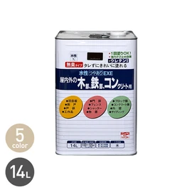 タレずに塗れる無臭の水性つやあり塗料です。速乾性で、耐水性の塗膜に仕上がり、さび・かび止め剤を配合しています