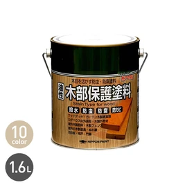 木材の防虫・防腐・防かび・防藻効果があり、撥水効果で長期間保護。通気性を保ちながら耐久性を高め、色アセが少ない透明な半透明仕上げが屋外木部に最適です