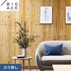 シンコールの住宅向け壁紙シリーズ「BIGACE」。施工方法が選べるのり無しタイプ