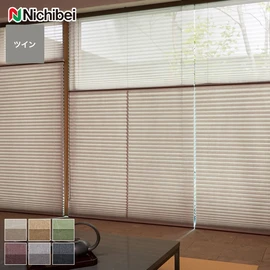 窓まわり製品の人気メーカー ニチベイが製造するプリーツスクリーン もなみ。不規則な皺を模様にした和紙調生地「魯山」ツインスタイルがオーダーできる！