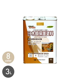 水性の木部保護塗料で、初心者でも簡単に塗装できます。防虫・防腐・防かび効果があり、木目を生かした半透明仕上げが可能。UVカット効果で色あせを防ぎます