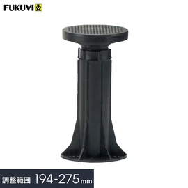 屋外でウッドデッキの束材として使用できる耐候性樹脂の支持脚です。全14型タイプあり、高さを細かく調整できます