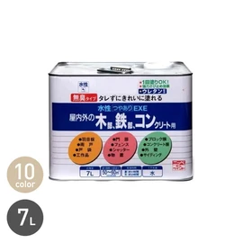 タレずに塗れる無臭の水性つやあり塗料です。速乾性で、耐水性の塗膜に仕上がり、さび・かび止め剤を配合しています