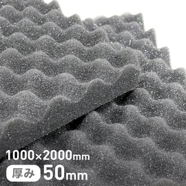 いろいろな角度から入る音を吸収できる表面を凹凸に加工した粘着剤付き吸音材です