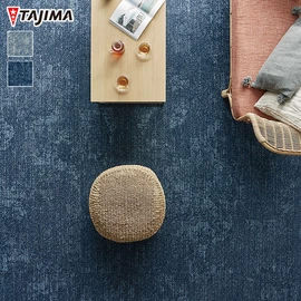 デニムの使用感を２つのトーンで表現したカーペットタイル