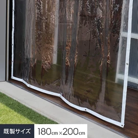 糸無しで視界良好!ハトメあり既製サイズの0.30mm厚の透明糸無しビニールカーテンです