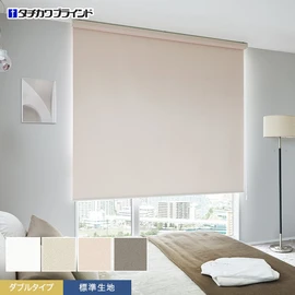 タチカワのロールスクリーン「ラルクシールド シャイニー遮光」ダブルタイプ。上品な光沢とさりげない質感