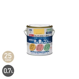 タレずに塗れる無臭の水性つやあり塗料です。速乾性で、耐水性の塗膜に仕上がり、さび・かび止め剤を配合しています