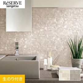 パールの光沢やタイル面の素材感が、高級感を演出するモザイクタイル柄です