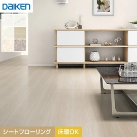 石目柄の防音フローリング。光沢のある表面で高級感のある床に仕上がります