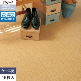 リアルな木目を再現したウッド調のフロアタイルです。サイザル麻の柄でリゾート感あふれる雰囲気に仕上がります
