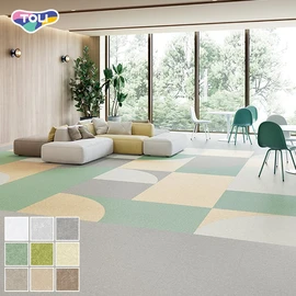 ワックスメンテナンス不要。オフィスや各種施設で幅広く利用できるスタンダ-ド置敷きビニル床タイル