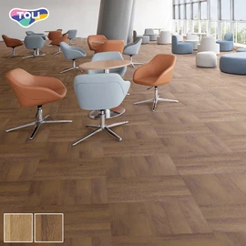 ワックスメンテナンス不要。オフィスや各種施設で幅広く利用できるスタンダ-ド置敷きビニル床タイル