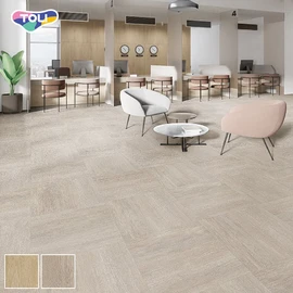 ワックスメンテナンス不要。オフィスや各種施設で幅広く利用できるスタンダ-ド置敷きビニル床タイル