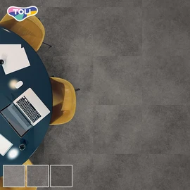 ワックスメンテナンス不要。オフィスや各種施設で幅広く利用できるスタンダ-ド置敷きビニル床タイル